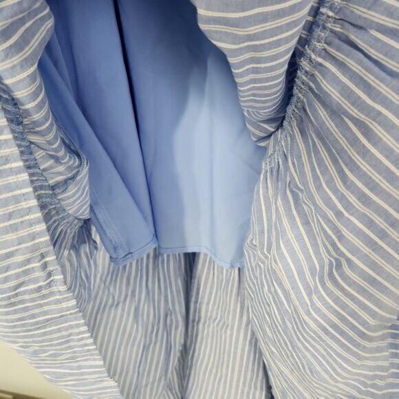 Gal Meets Glam Courtney Rio Stripe Blue Ruffle Maxi Dress Sundress - Picture 6 of 12